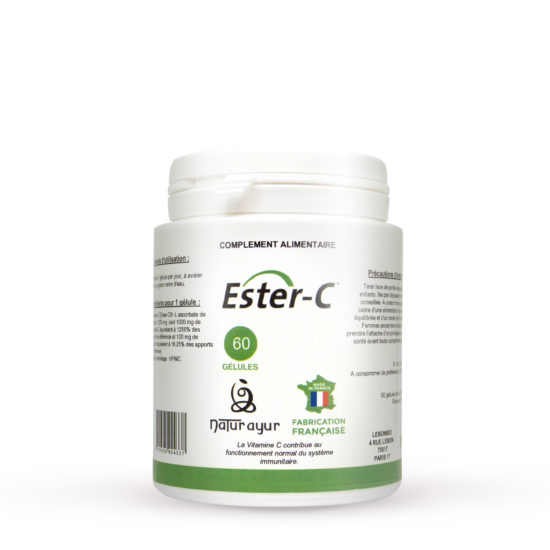 Ester-C vitamine non acide avec Calcium en boite de 60 gélules
