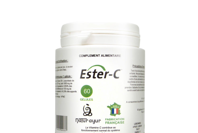 Ester-C vitamine non acide avec Calcium en boite de 60 gélules