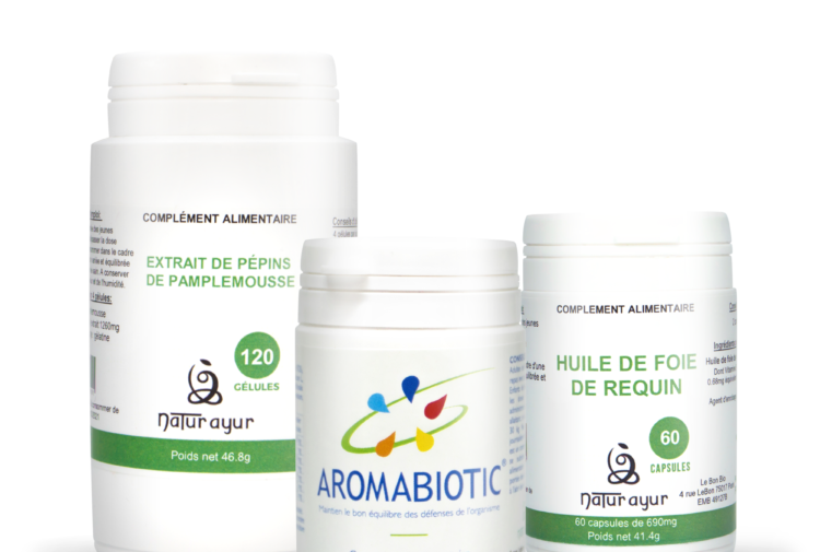 Pack anti-Covid : Aromabiotic, huile de foie de requin, EPP